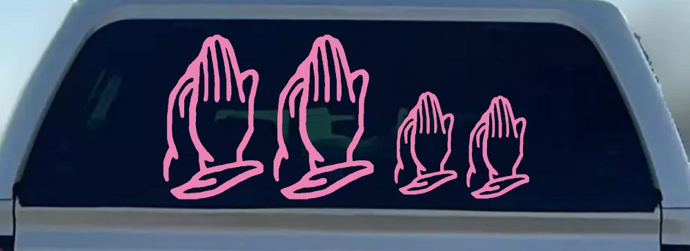 Praying Hands Christian Stick Family Car or Truck Window Decal Sticker