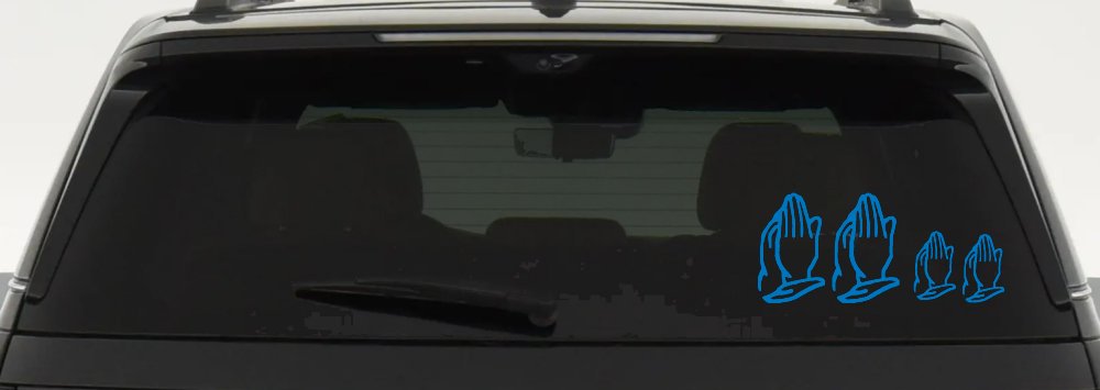 Praying Hands Christian Stick Family Car or Truck Window Decal Sticker