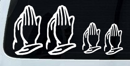Praying Hands Christian Stick Family Car or Truck Window Decal Sticker