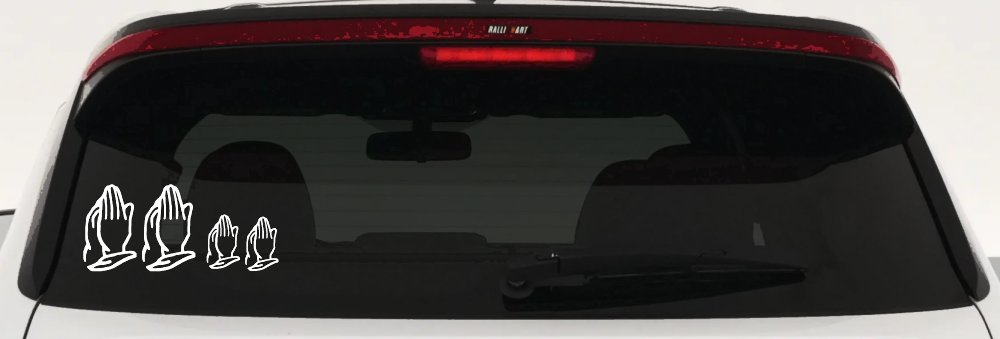 Praying Hands Christian Stick Family Car or Truck Window Decal Sticker
