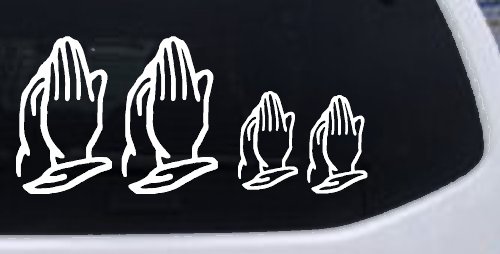 Praying Hands Christian Stick Family Car or Truck Window Decal Sticker