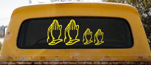 Praying Hands Christian Stick Family Car or Truck Window Decal Sticker
