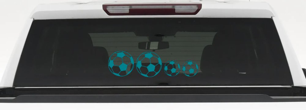 Soccer Ball Stick Family Decal Car Truck Window Vinyl Sticker Fun (Turquoise Blue)