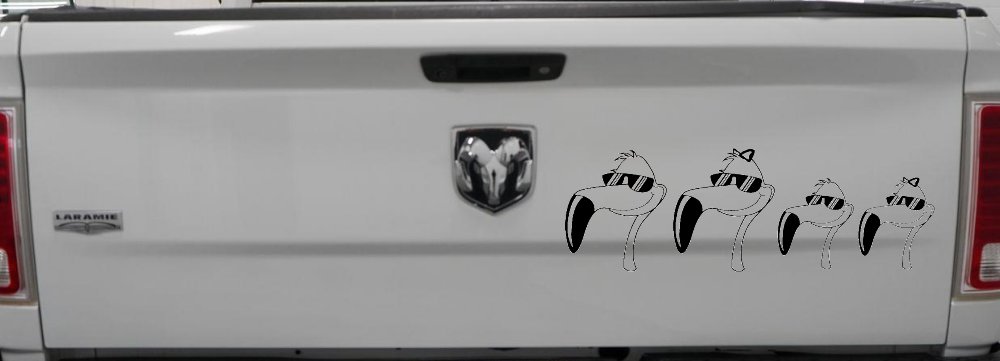Flamingo Stick Family Car or Truck Window Decal Sticker (Black)