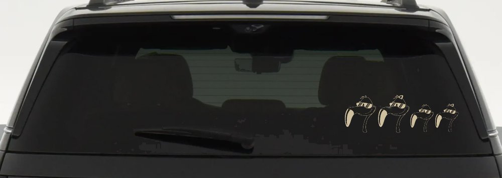 Flamingo Stick Family Car or Truck Window Decal Sticker (Desert Sand)