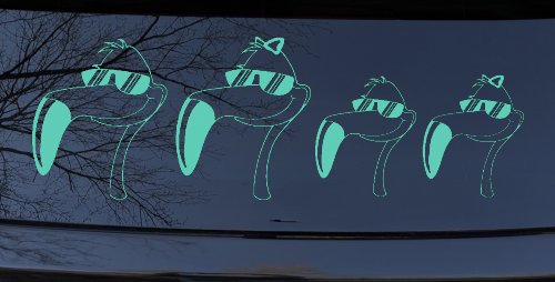 Flamingo Stick Family Car or Truck Window Decal Sticker (Mint)