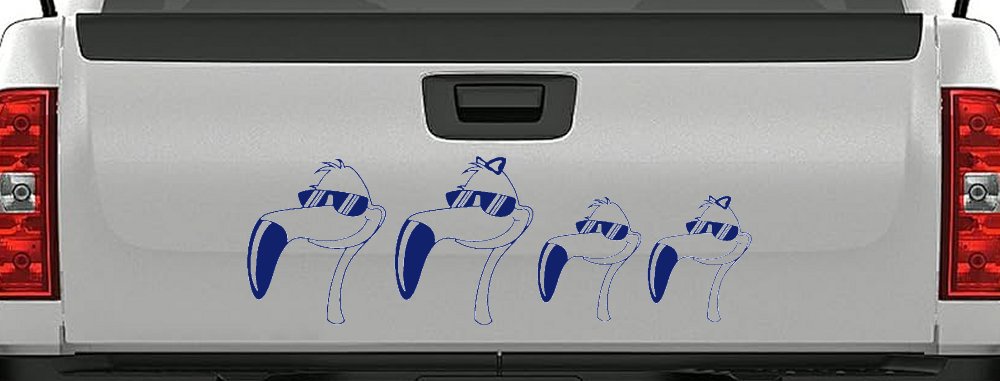 Flamingo Stick Family Car or Truck Window Decal Sticker (Navy)