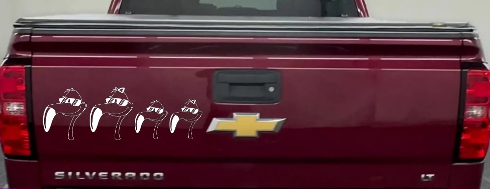 Flamingo Stick Family Car or Truck Window Decal Sticker (White)