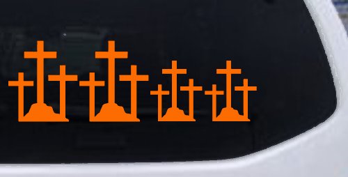 Christian 3 Crosses Stick Family Car or Truck Window Decal Sticker