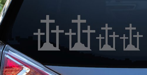 Christian 3 Crosses Stick Family Car or Truck Window Decal Sticker