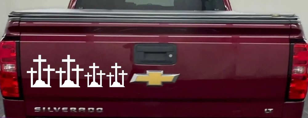 Christian 3 Crosses Stick Family Car or Truck Window Decal Sticker