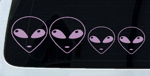 Alien Stick Family Car or Truck Window Decal Sticker (Lilac)