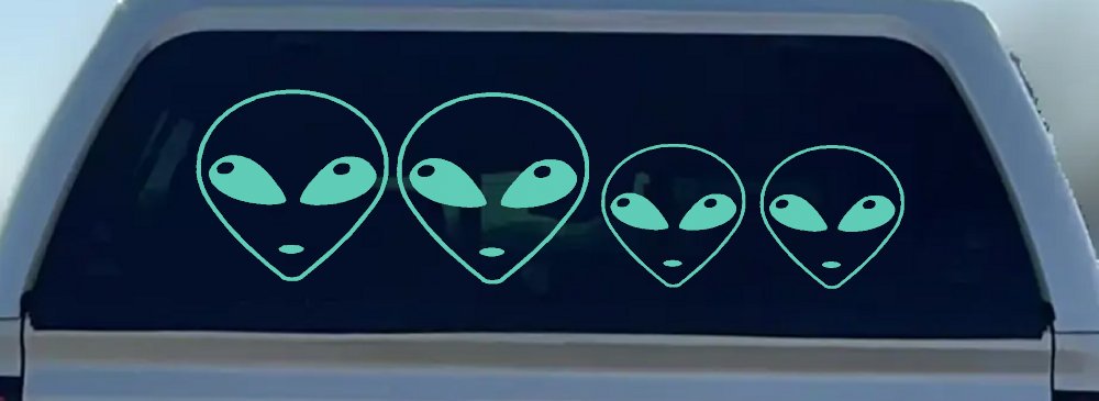 Alien Stick Family Car or Truck Window Decal Sticker