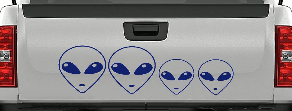 Alien Stick Family Car or Truck Window Decal Sticker