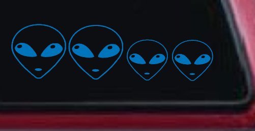 Alien Stick Family Decal for Car & Truck Windows - Vinyl Sticker (Sky Blue)