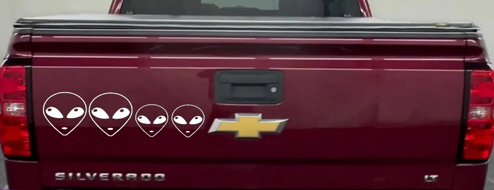 Alien Stick Family Car or Truck Window Decal Sticker