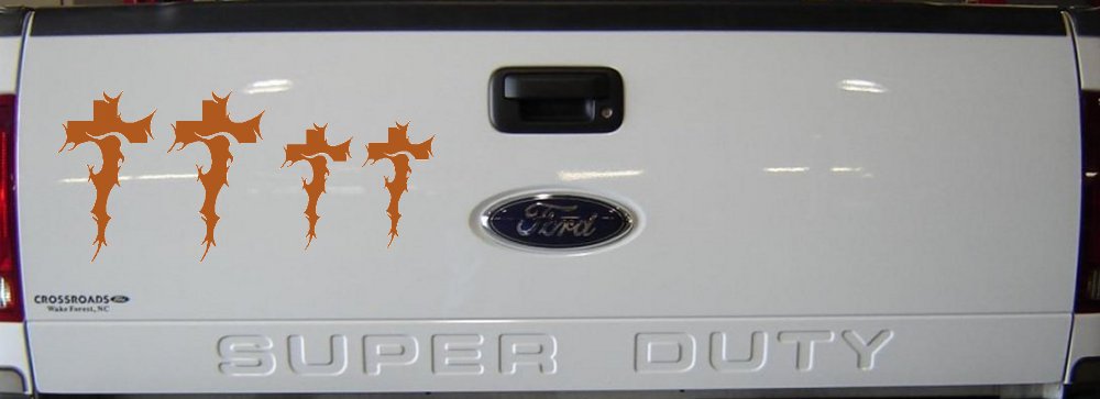 Christian Tribal Cross Stick Family Car or Truck Window Decal Sticker (Nut Brown)