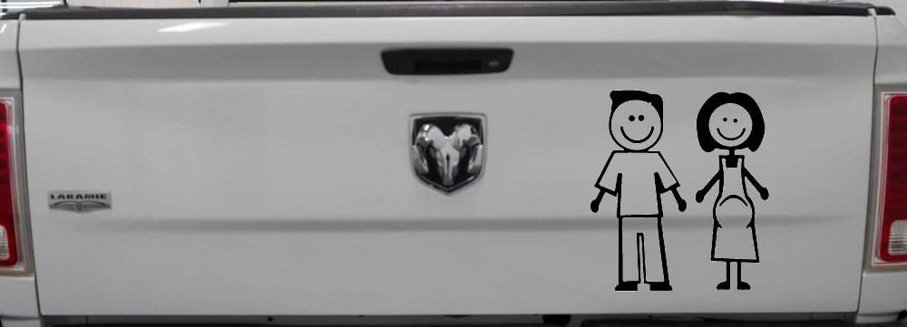 Expecting Family Stick Family Car or Truck Window Decal Sticker