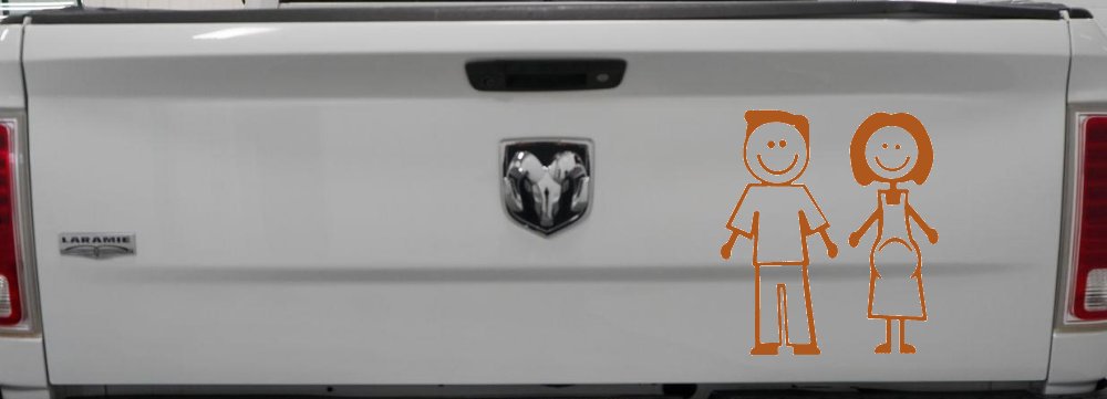 Expecting Family Stick Family Car or Truck Window Decal Sticker (Nut Brown)