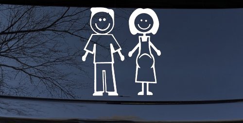 Expecting Family Stick Family Car or Truck Window Decal Sticker