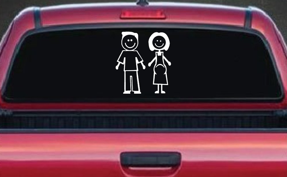 Expecting Family Stick Family Car or Truck Window Decal Sticker