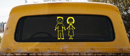 Expecting Family Stick Family Car or Truck Window Decal Sticker