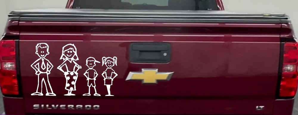 Stick Family Stick Family Car or Truck Window Decal Sticker