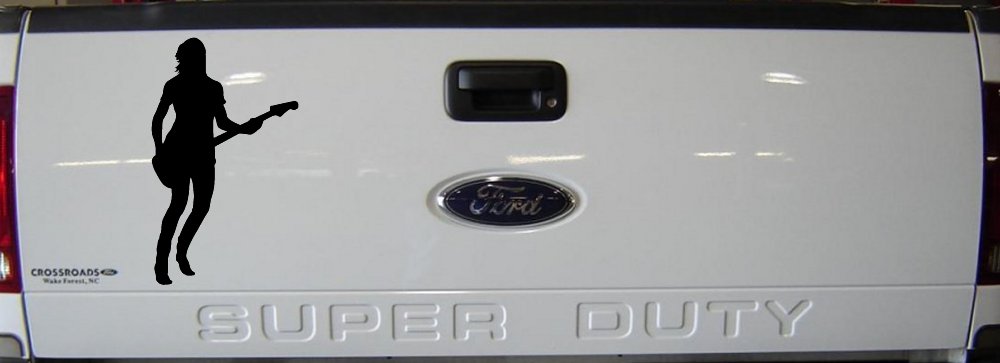 Guitar Player Decal for Car Truck Window | Music Lover Vinyl Sticker (Black)