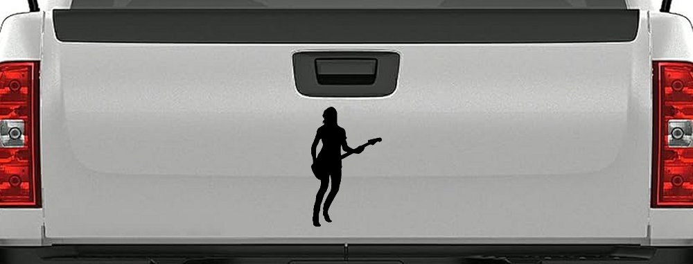 Guitar Player Car or Truck Window Decal Sticker (Black)
