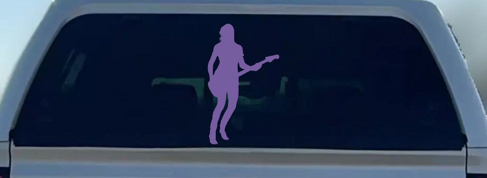 Guitar Player Car or Truck Window Decal Sticker (Purple)