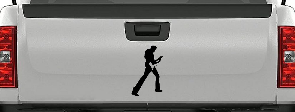 Guitar Player Car or Truck Window Decal Sticker (Black)