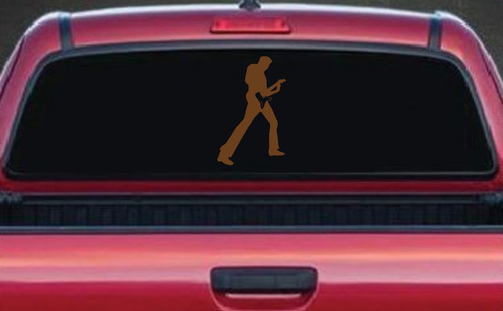 Guitar Player Car or Truck Window Decal Sticker (Copper)