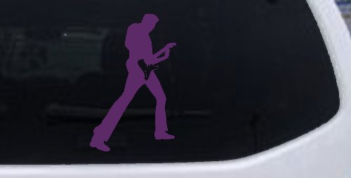 Guitar Player Car or Truck Window Decal Sticker (Violet)