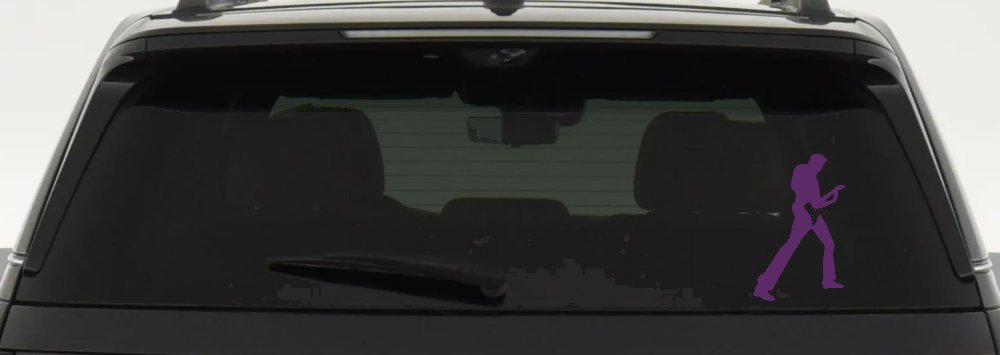 Guitar Player Car or Truck Window Decal Sticker (Violet)