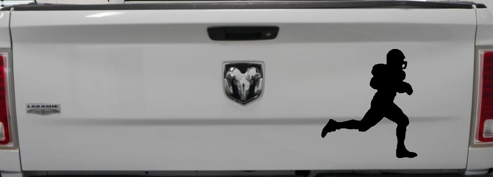 Football Player Running Sports Car or Truck Window Decal Sticker (Black)