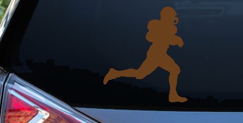 Football Player Running Sports Car or Truck Window Decal Sticker (Copper)
