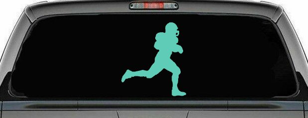 Football Player Running Sports Car or Truck Window Decal Sticker (Mint)