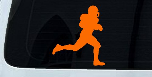 Football Player Running Sports Car or Truck Window Decal Sticker (Orange)