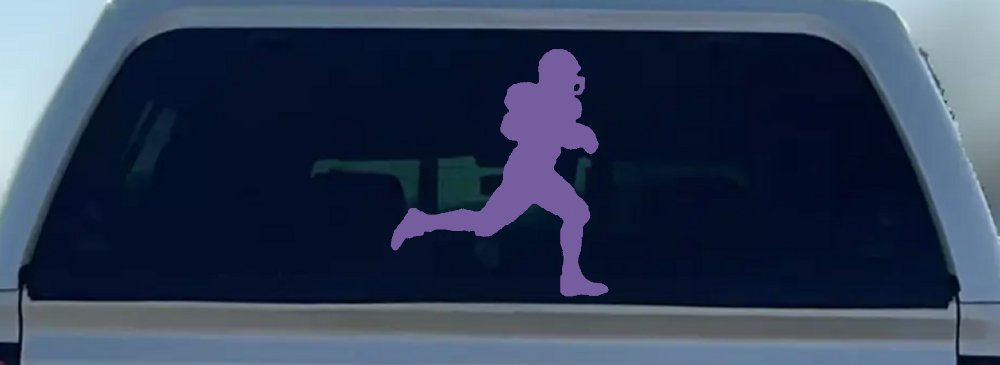 Football Player Running Sports Car or Truck Window Decal Sticker (Purple)