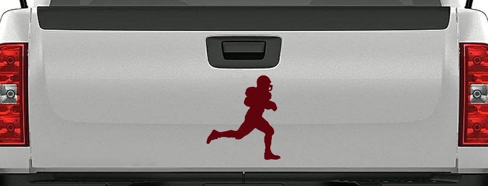 Football Player Running Sports Car or Truck Window Decal Sticker (Purple Red)