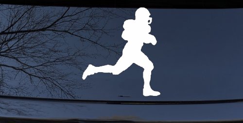 Football Player Running Car Truck Window Vinyl Decal Sticker (White)