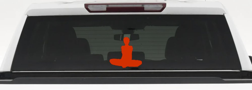 Yoga Pose Car Truck Window Vinyl Decal Sticker Zen Om Wellness (Orange Red)