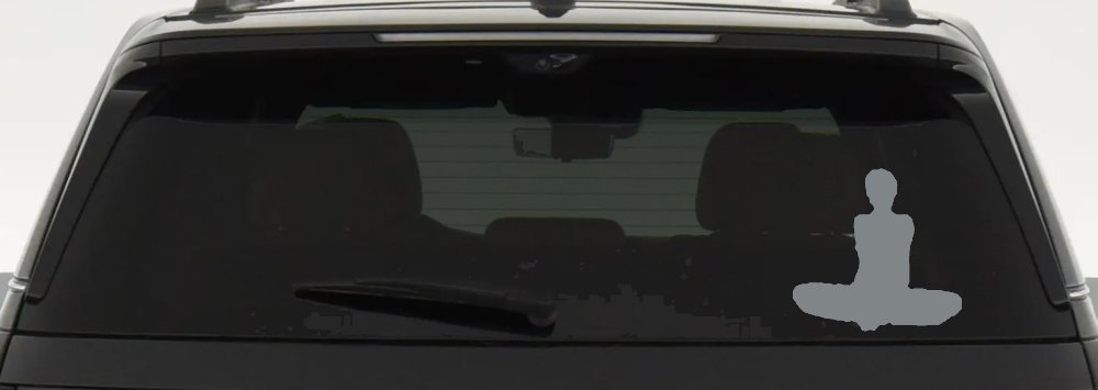 Yoga Pose Car or Truck Window Decal Sticker (Telegrey)