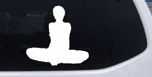 Yoga Pose Car Truck Window Vinyl Decal Sticker Zen Om Wellness (White)