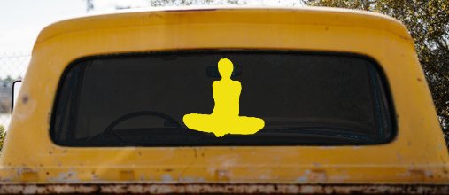 Yoga Pose Car or Truck Window Decal Sticker (Yellow)