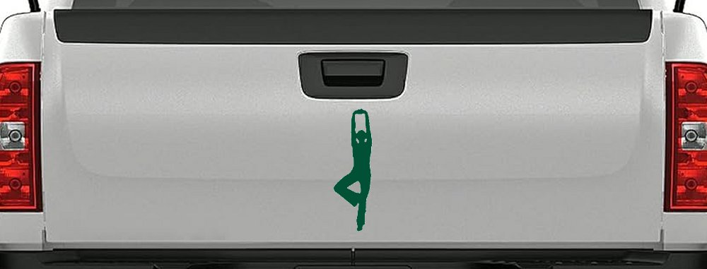 Yoga Pose Car or Truck Window Decal Sticker (Dark Green)