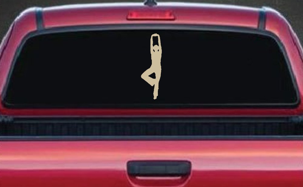Yoga Pose Car Decal Truck Window Sticker Vinyl Zen Mindful (Desert Sand)