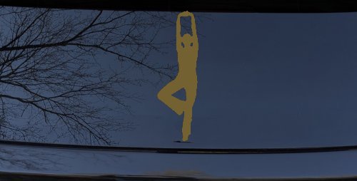 Yoga Pose Car or Truck Window Decal Sticker (Gold)