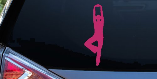Yoga Pose Car or Truck Window Decal Sticker (Hot Pink)
