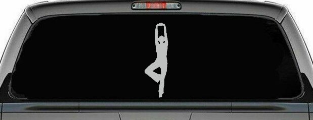 Yoga Pose Car or Truck Window Decal Sticker (Light Gray)
